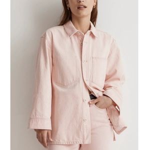 Madewell Pink Denim Shacket - Size M